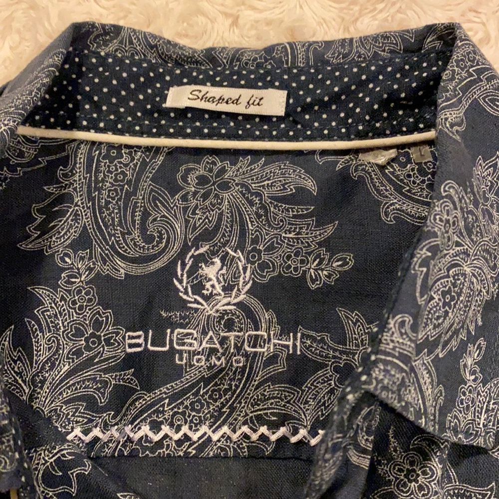 Bugatchi Men’s Linen button up shirt size Large